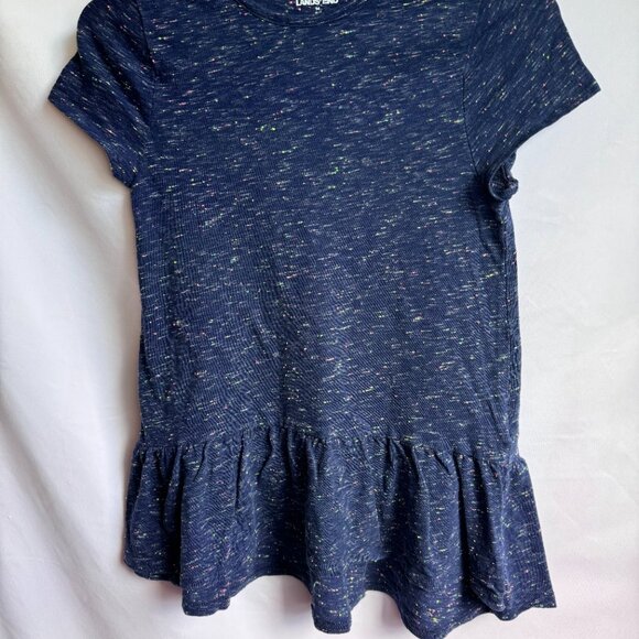 Lands End Girls Blue w/Rainbow Sprinkles Stretch Drop Tail Size 10-12 Med. - Picture 1 of 11